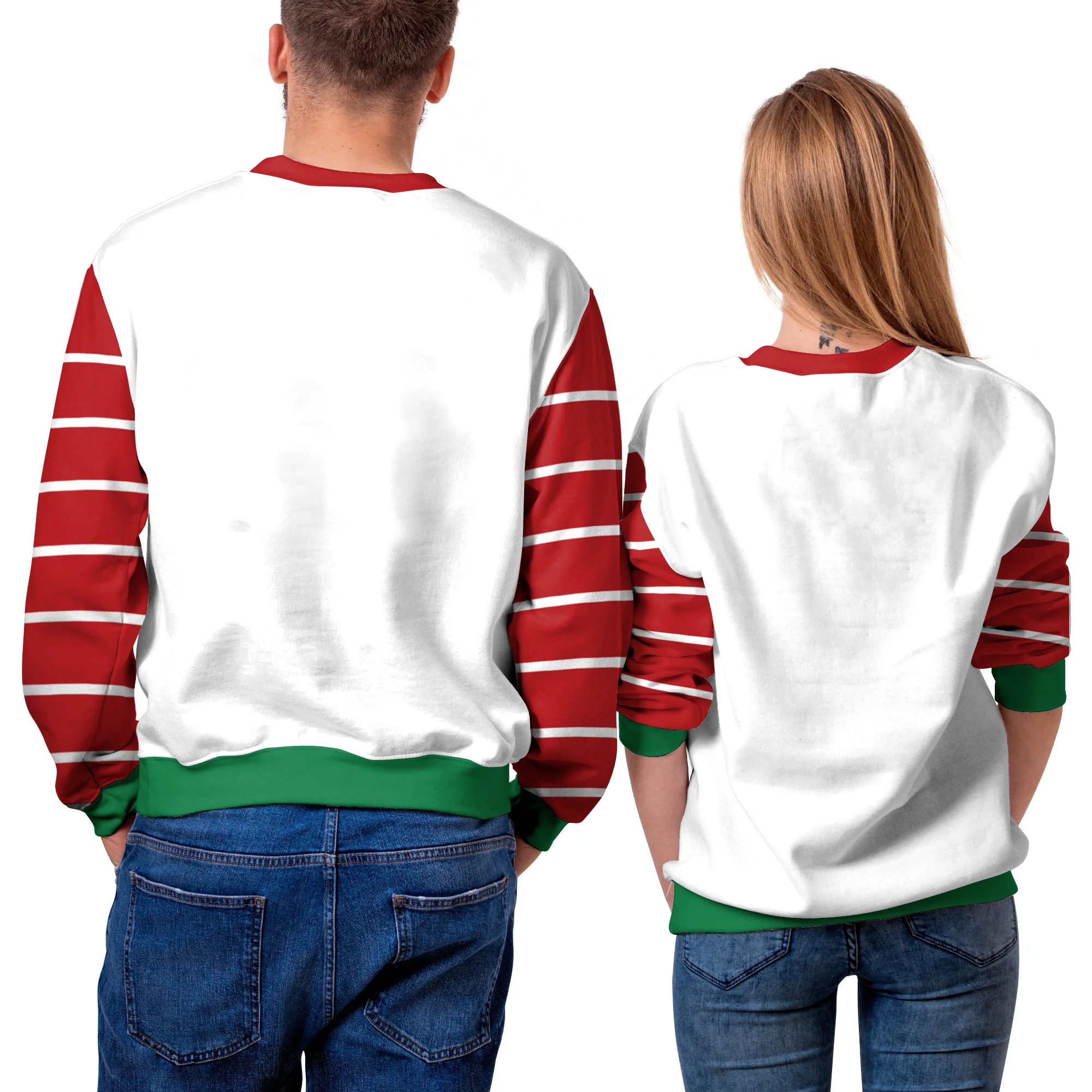 Dwarfs Cosplay Ugly Christmas Couple Sweatshirt Red Green Graphic Pullover Costume Holiday Party Hoodies Unisex Streetwear