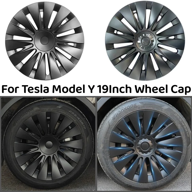

4PCS HubCap Performance Wheel Caps Automobile Replacemen Hub cap Full Rim Cover Accessories For Tesla Model Y 19 Inch 2018-2023