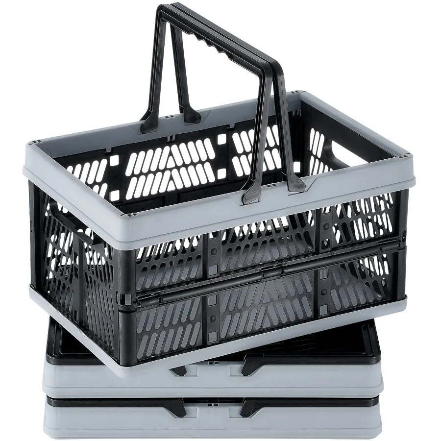 

Foldable Shopping Basket Portable Grocery Basket 3PCS 16L with Handle