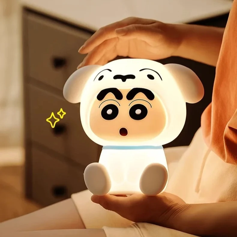 أنيمي تلوين شين تشان الربت مصباح الليل الصغيرة لينة ضوء العين-حماية غرفة نوم السرير شحن صغيرة Nigh حلية الهدايا