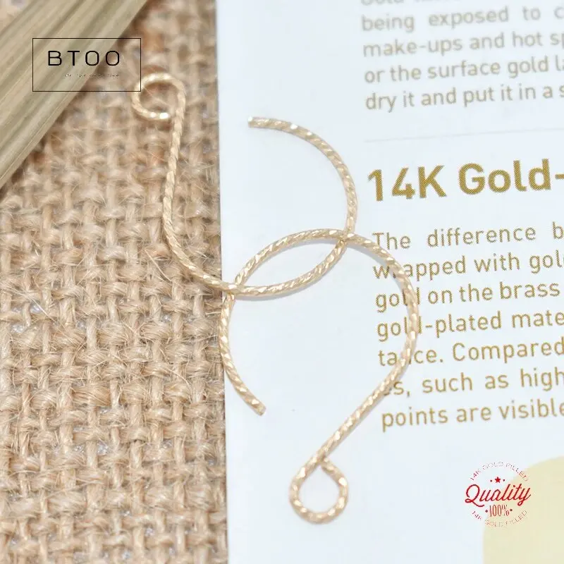 K14ゴールドフィルドイヤーワイヤー、スパークルバルーン、ジュエリー作りハンドル、DIYイヤリングアクセサリー、0.81mm、18x26mm