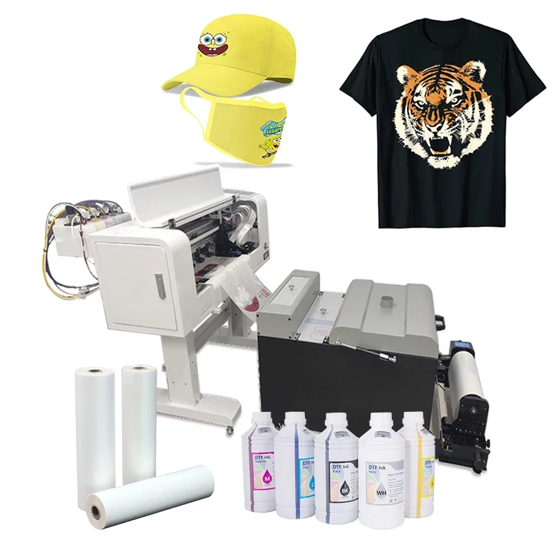 For clothing market 30cm Dual I3200 I1600 XP600 Head DTF Inkjet Printer Printing Machine for T-shirt Heat Transfer