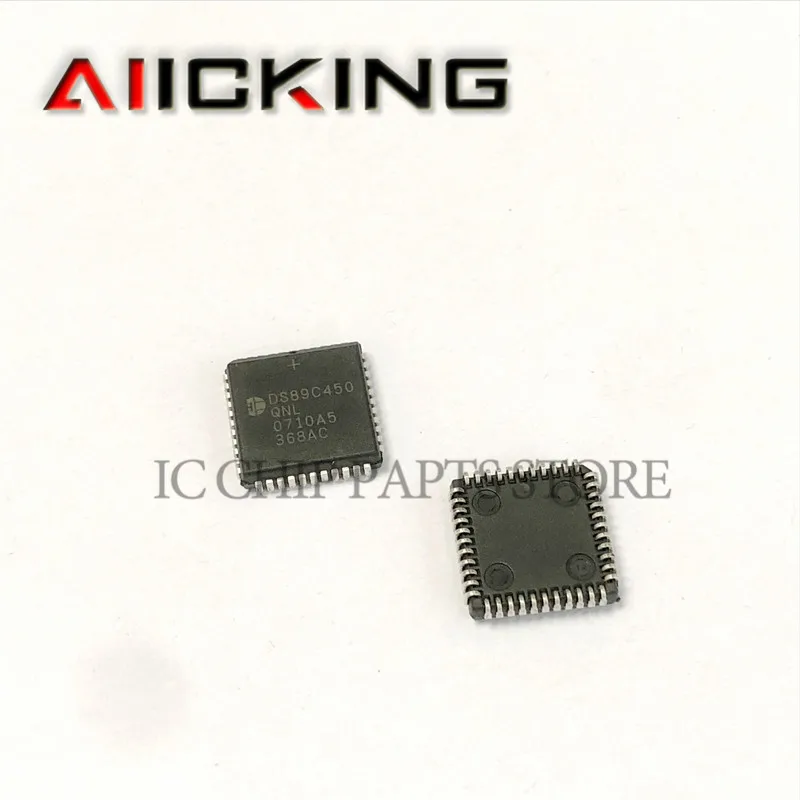 Chip IC Original, DS89C450-QNL, PLCC-44, MCU 8051, 8-bit, 33MHz, 64kB ROM, Flash 44Pin PLCC, Em estoque, Frete Grátis, 5Pcs por lote