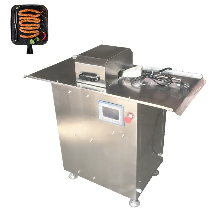 Stainless Steel Hydraulic Sausage Enema Machine Supporting U-Type Clipper And Automatic Linking Binding Machine