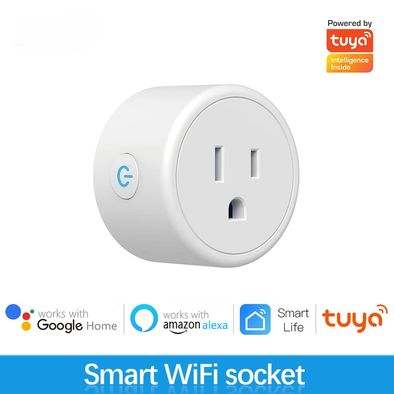 WiFi smart plug Tuya American socket mobile application remote ALexa audio wireless control