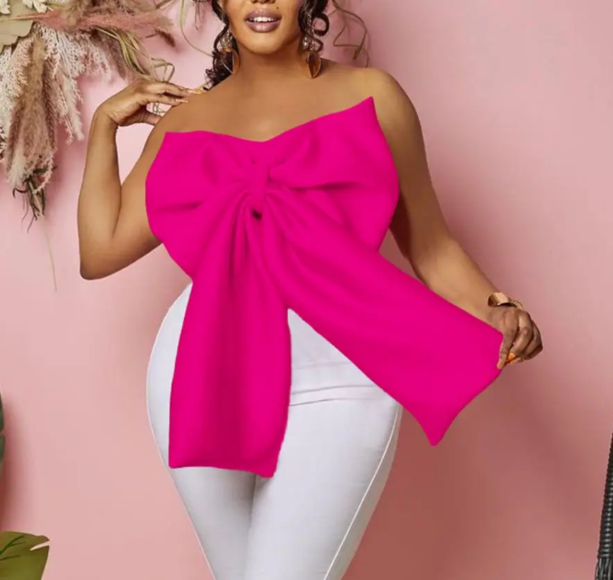 

Сексуальный топ-жилет с бантом и открытыми плечами, универсальный, из полиэфирного волокна, коллекция Весна 2023, женский жилет