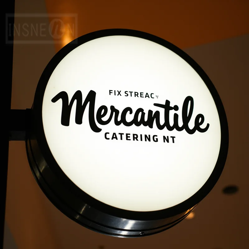 

Custom Round LED Light Box for Hotels Waterproof Acrylic Double Sided Durable Illuminated Signage Wall Mounted Display