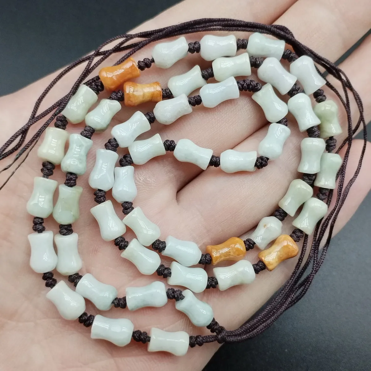 Wholesale 3 Color Natural Grade A Jade Jadeite Hand-Craved Pendant Rope 22Inch N051