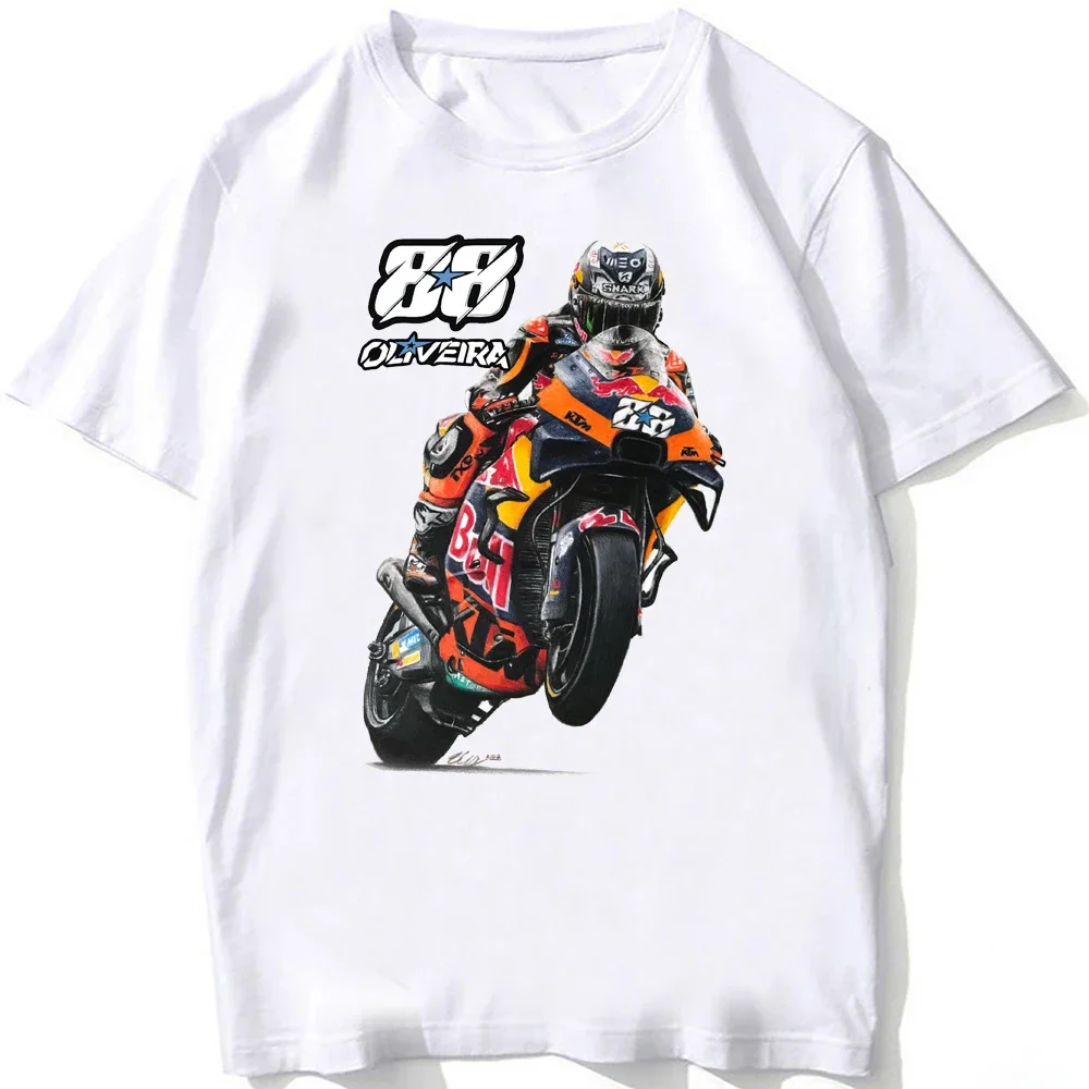 GP 88 Miguel Oliveira Race Legend T-Shirt Unisex Loose Men Short Sleeve Hip Hop Boy Casual Tees Motorcycle Riding Man White Tops