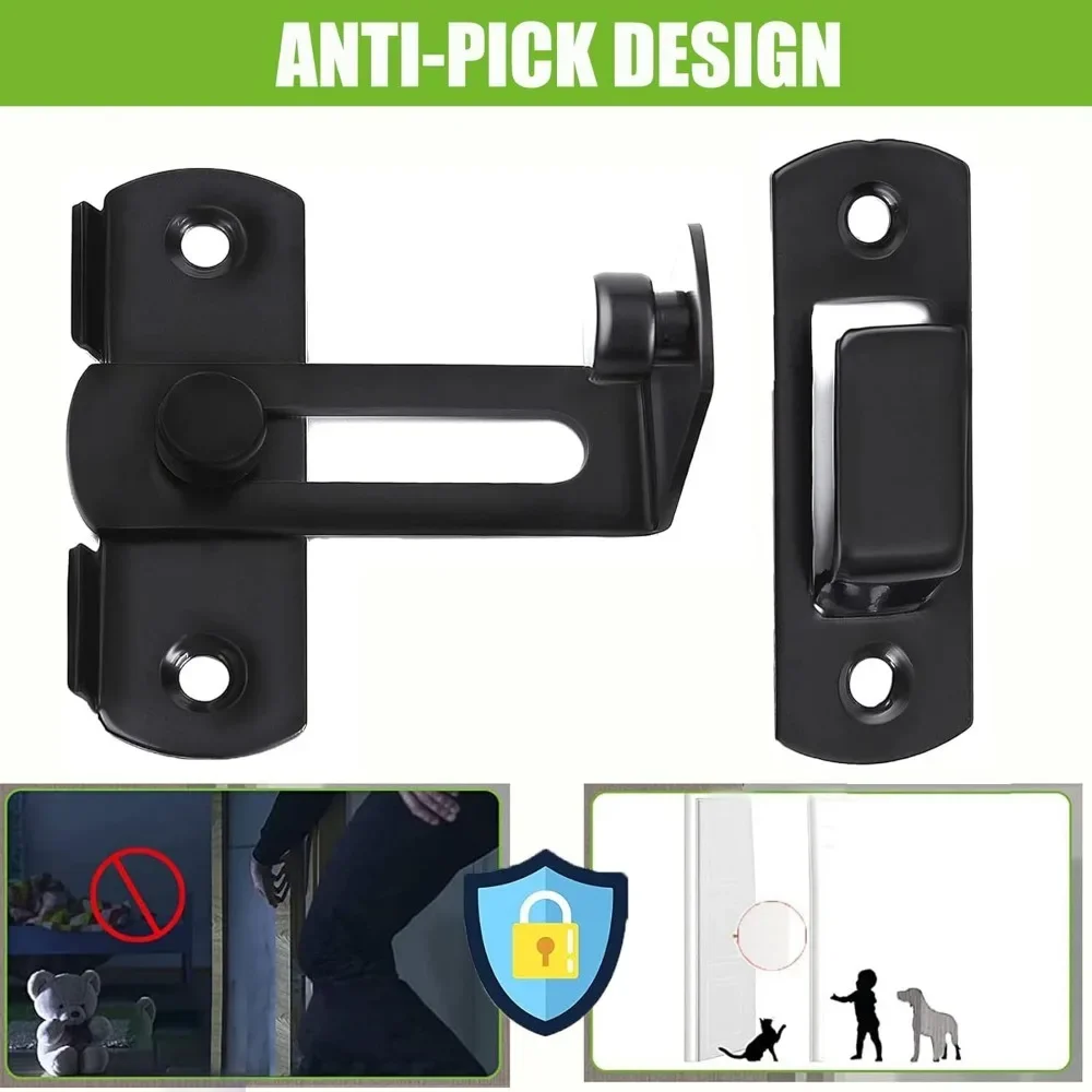 180 درجة الفولاذ المقاوم للصدأ تبديل مزلاج انزلاق الحظيرة قفل الأجهزة بوابة المزالج لنافذة خزانة قفل الباب الحرس مزلاج الترباس #3