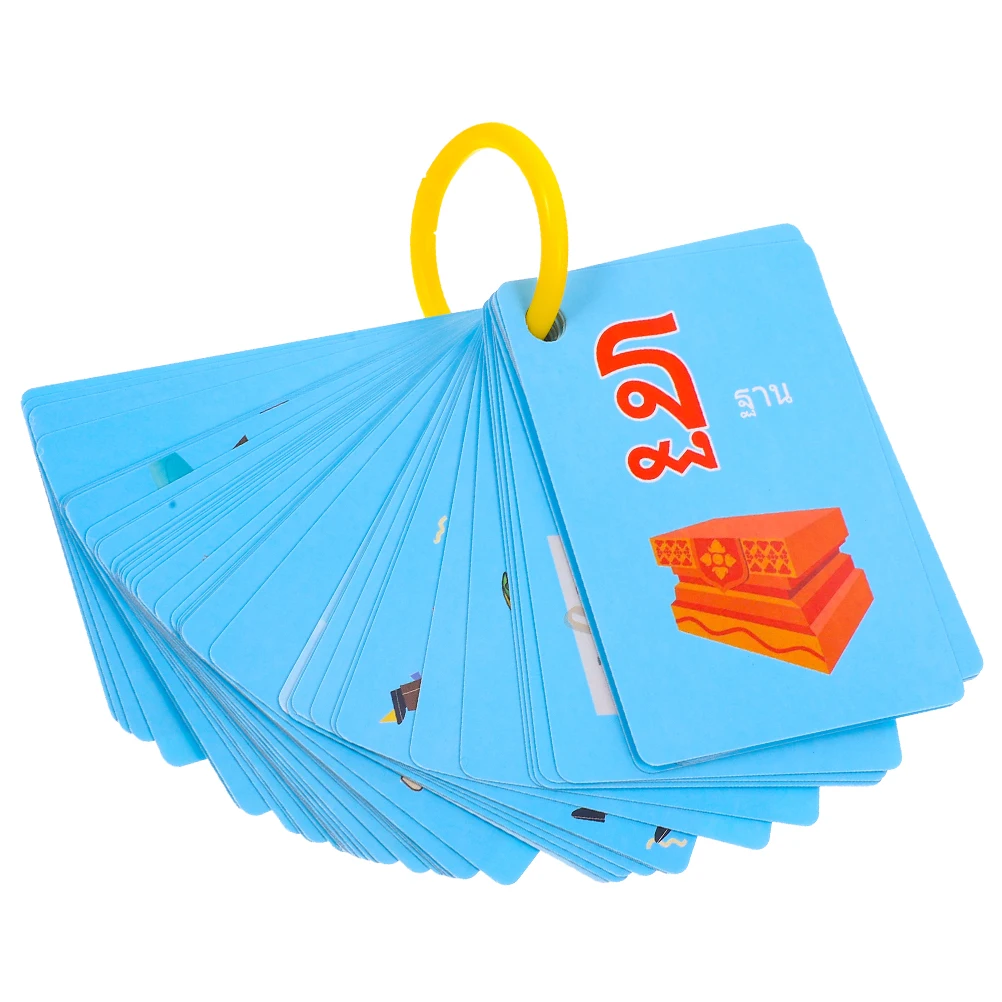 45 Stück Vokabel-Flash-Karten für Kinder und Erwachsene, thailändische Sprache, Lernspiele, Lernmaterialien für Kleinkinder, Bildkarten