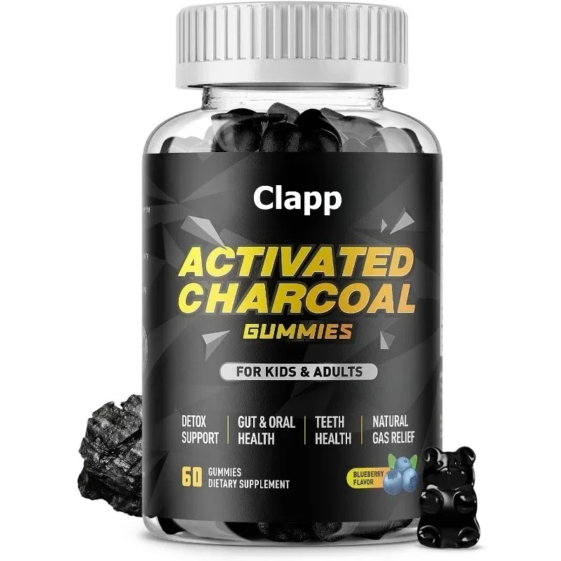 

Activated Charcoal Gummies, Used for Relieving Bloating, Detoxification, Digestion, and Oral Health, 60 Pills