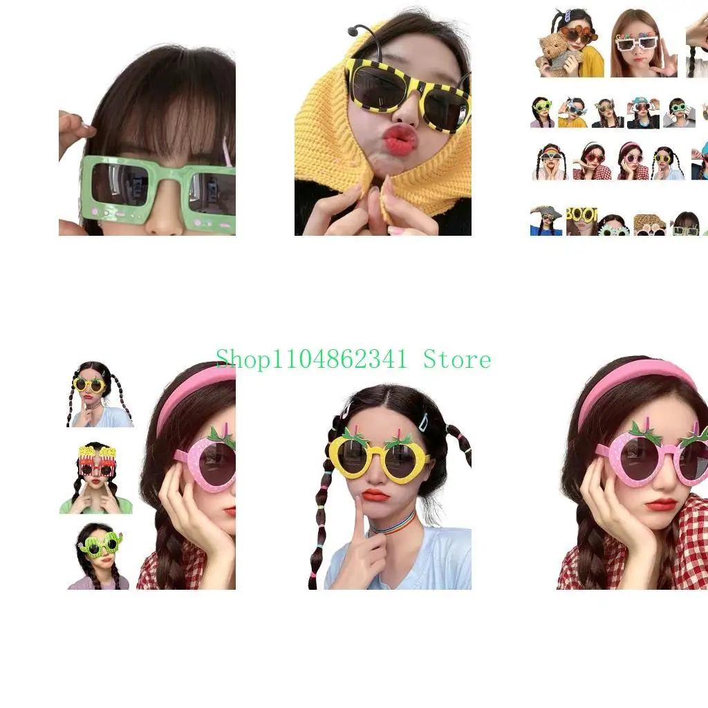 

5asd Novelty Fancy Eyeglasses Photo Booth Props for Adults Teens Birthday Beach Party