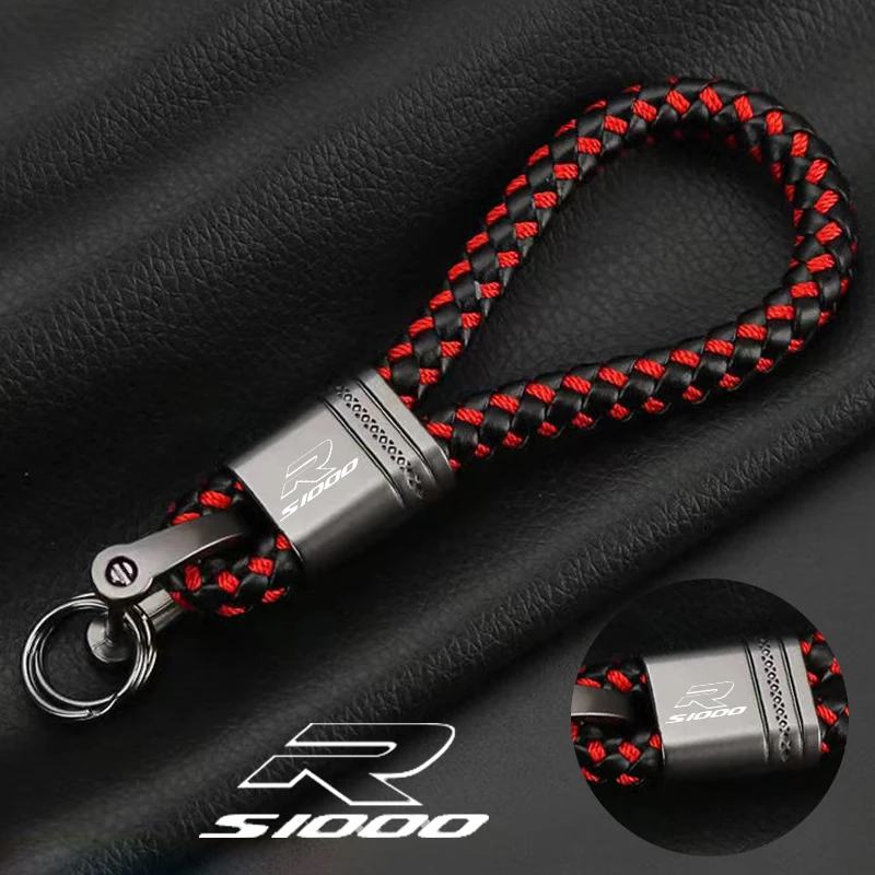 

For BMW S1000R S1000 R S 1000R S 1000 R 2012-2022 S1000R Accessories Custom LOGO Motorcycle Braided Rope Keyring Metal Keychain