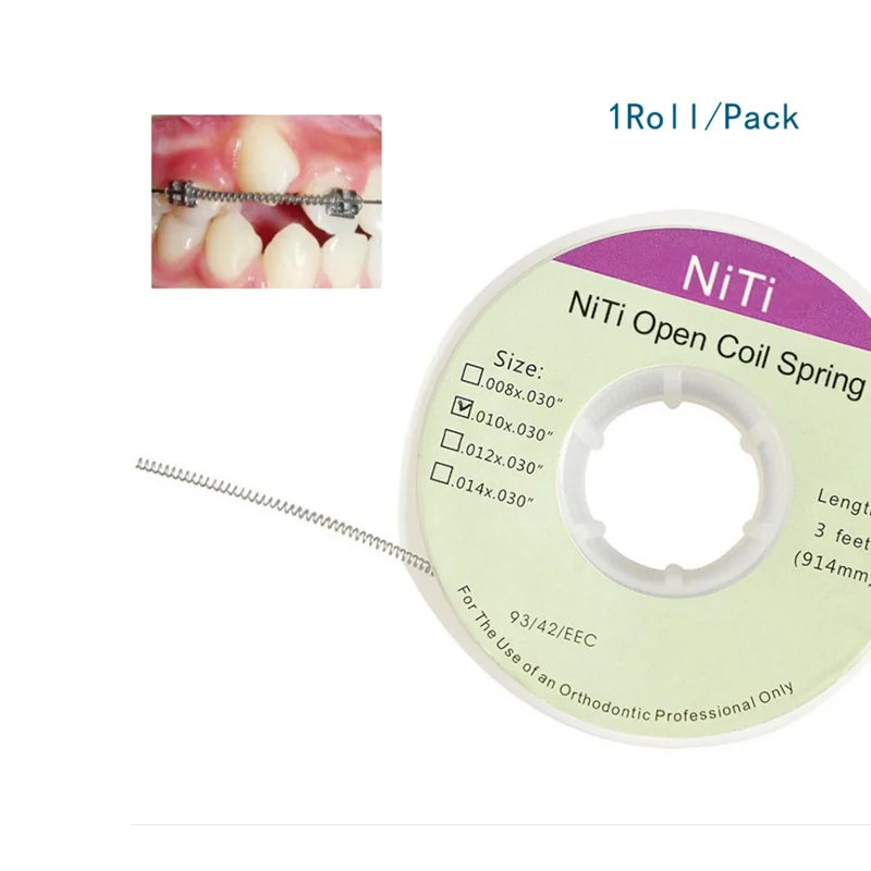 1Roll 3Feet/914mm Dental Orthodontic Niti Open Coil Spring 0.008/0.010/0.012/0.014 Ortodoncia Bracket Braces Archwires Products view 6