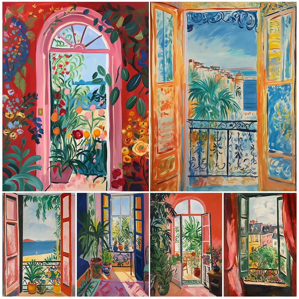 

Cartoon Scenery Illustration Poster Landscape Wall Art Canvas Painting Posters Home Decor Wall Pictures For Living Room Unframed