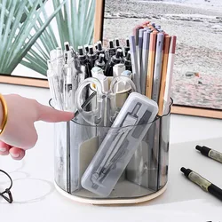 Rotating Makeup Organizer for Dresser, Makeup Brush Holder, Rotating Pen Holder, Large Capacity Stationery Storage Box