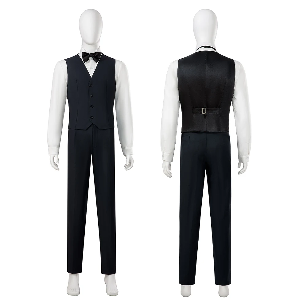 Costume de Joker Noir Polyvalent pour Homme, Uniforme d'Halloween, Manteau Trempé