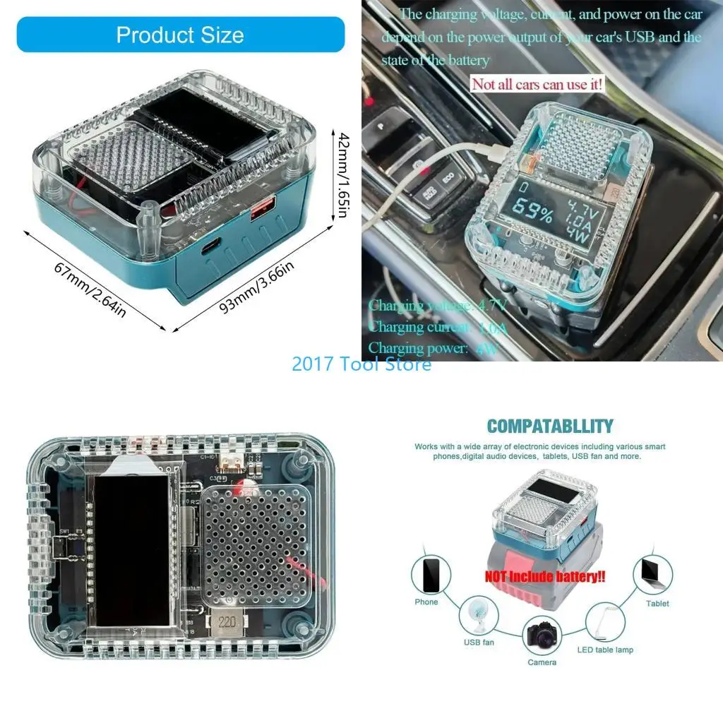 

K92A 140W PD3.1 Battery Charging Adapter Converter Type C Port Output Power Tool for 28V Battery Accessories