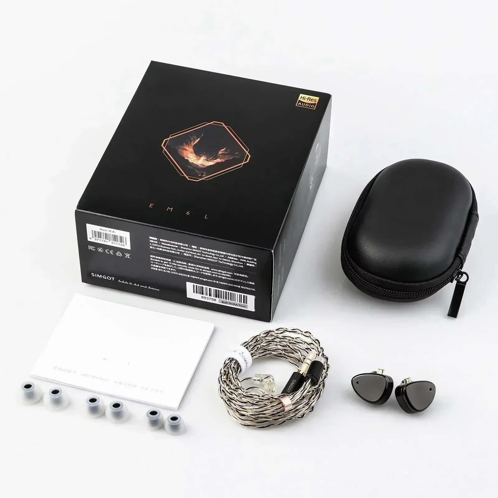 1DD+4BA Hybrid Driver In Ear Monitor HiFi IEM Detachable OFC Silver Cable For Audiophile Musician