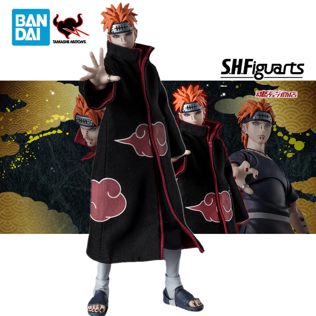 Original BANDAI S.H.Figuarts  NARUTO Shippuden Pain Nagato Way Anime Figure Toy PVC Model Collection Movable Doll GIft