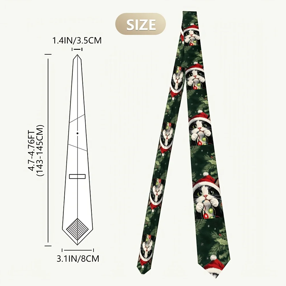 Cute Cartoon Cat Pattern Print Casual Neck Decor Soft And Fashionable Accessory for Weddings Dates