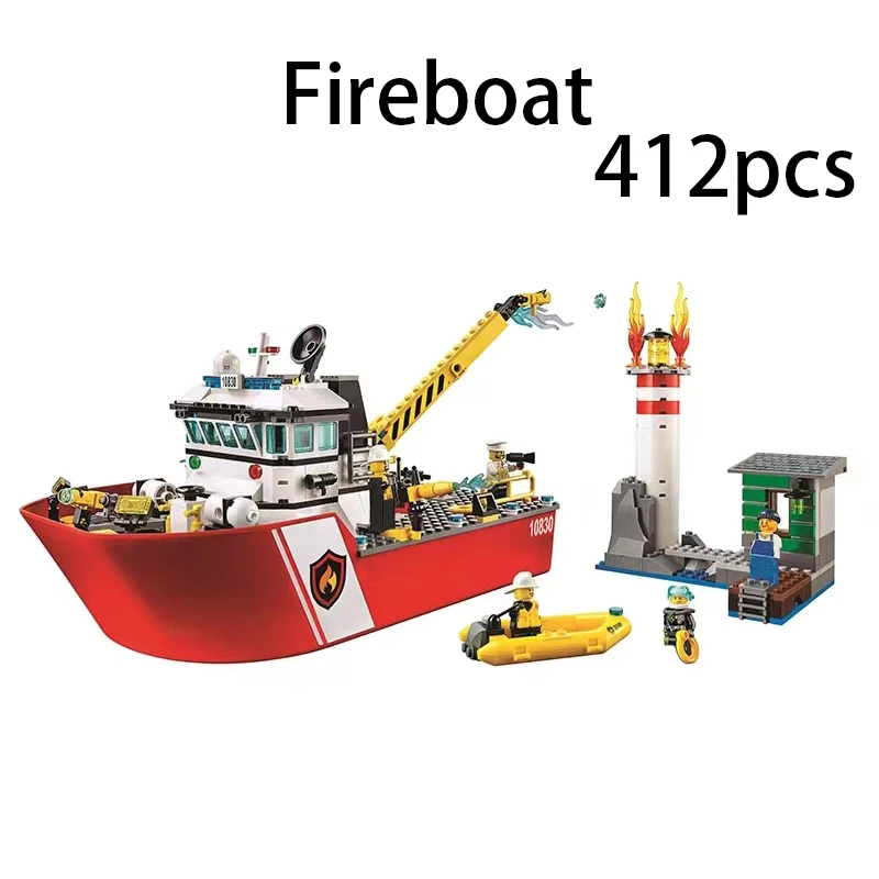 MOC 60368 60266 Urban Ocean Ship Building Blocks Deep Sea Exploration Steamer Boat Mini Model Kids Bricks Birthday Gifts