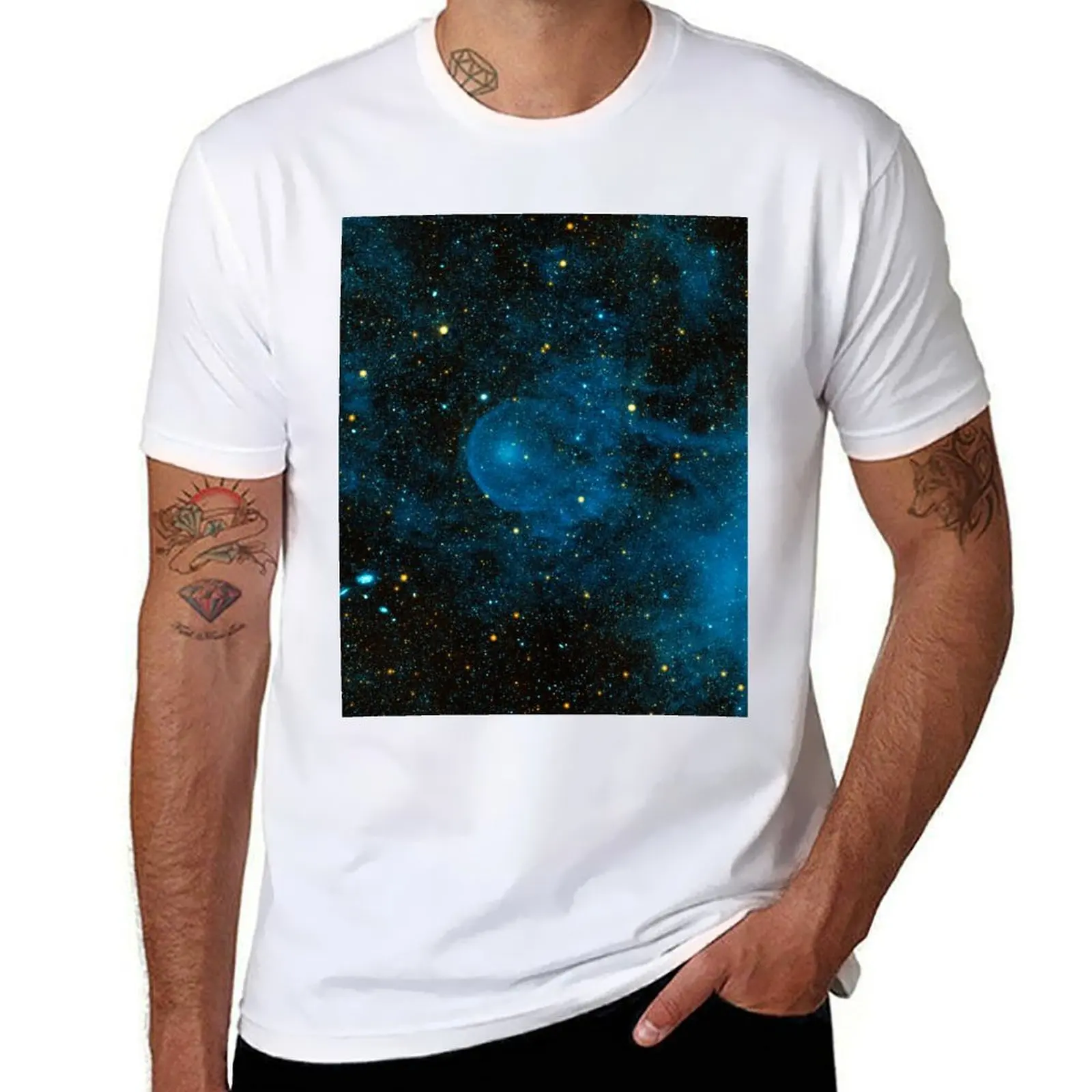 

Blue Star Galaxy T-Shirt man t shirts cotton man t shirts for men black cotton t-shirt plain for man package T-Shirt
