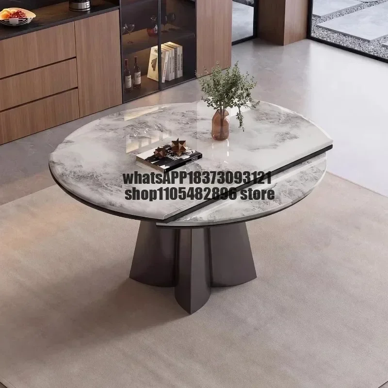 Marble retractable square two-purpose dining table and chair combination luxury minimalist Dining Tables Dining Room Furniture