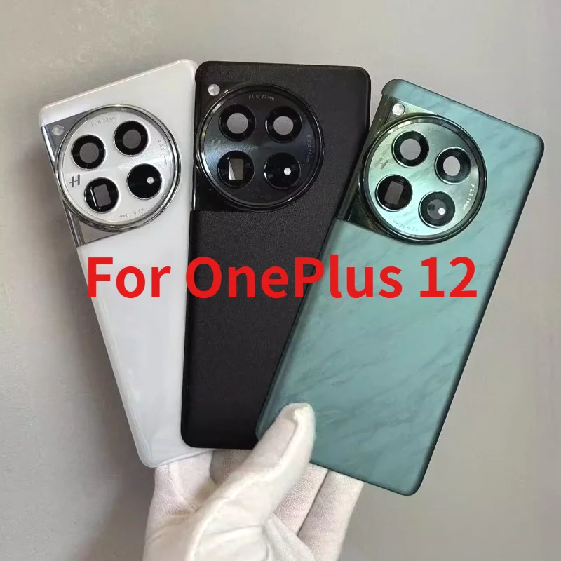New A+++ Quality Back Cover For OnePlus 12 Lid Housing Battery Rear Case with Camera Frame Glass Lens + Adhesive Mobile Chassis