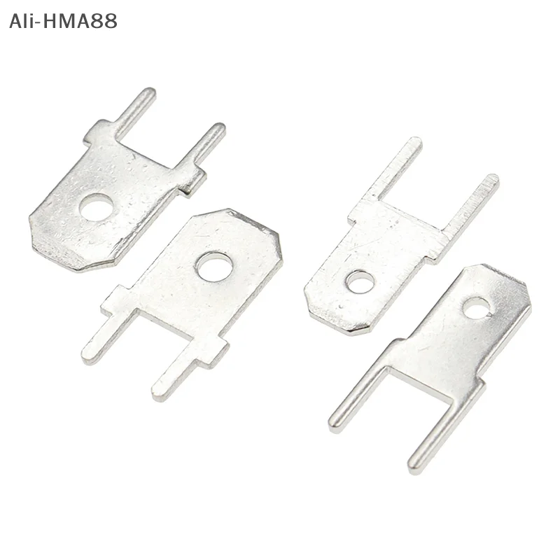 

50PCS 6.3MM 4.8MM Inserts Plug Male Terminal 250 PCB Solder Lug Thickness 0.8 Two Legs ,PCB Welding Sheet