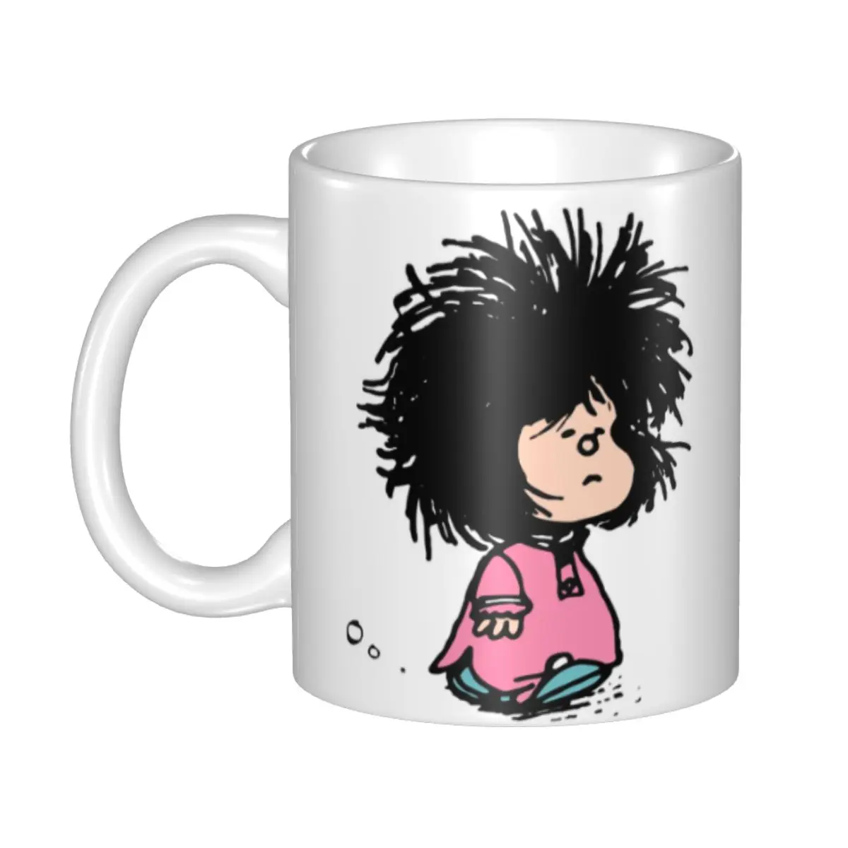

Humor Manga Mafalda Coffee Mugs DIY Custom Quino Argentina Cartoon Ceramic Mug Creative Gift