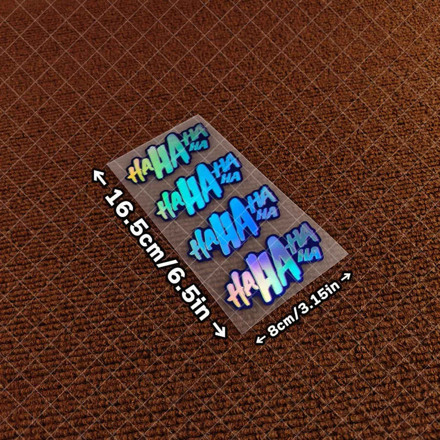 1 conjunto de adesivo holográfico para moto automática "HAHA HA", decalque de texto moderno para motocicleta de carro, acessório de personalização externa