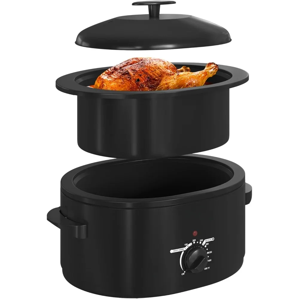 Slowcooker 8-Liter Met Zelfrijgend Deksel, Afneembare Pan En Rek, Roestvrijstalen Slowcooker