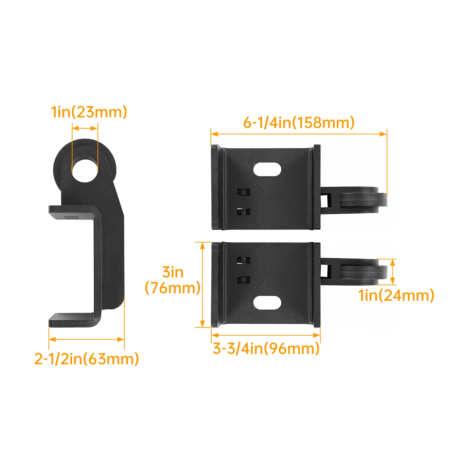 Durable 2pcs Steel Front Demon Tow Hook Mounting Brackets Shackles For 2009-2023 Toyota Tacoma Black GG-0001