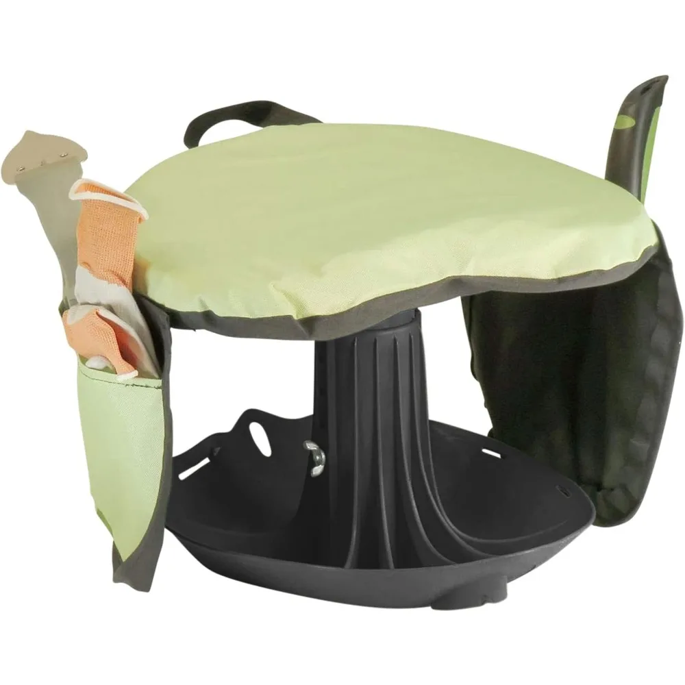 Kursi Taman Premium dengan Bantal, Penutup & Kantong - Kursi Kerja yang Dapat Disesuaikan untuk Menyiangi, Menanam & Lainnya