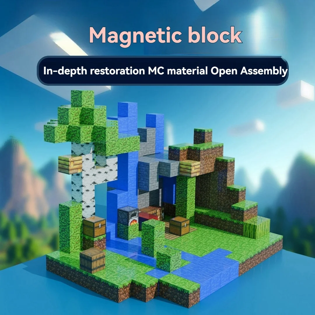 

Magnetic Blocks-Build Mine Cube Magnet Word Set for Kids Sensory Toys for Toddlers Gifts Construction Toys
