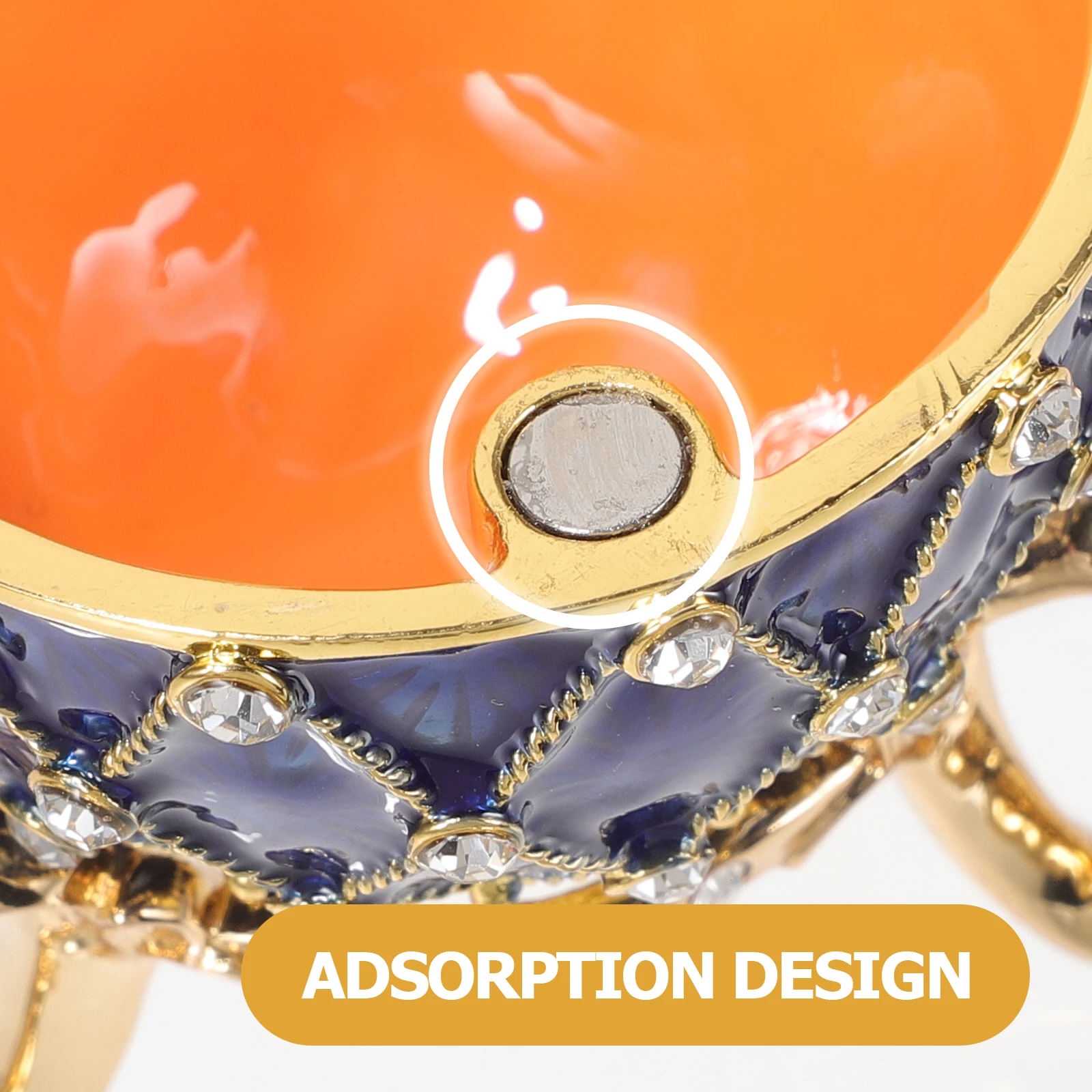 

Easter Egg Trinket Box Vintage Dresser Decor Jewelry Rhinestone Case Alloy Vanity Accessories Hollow Plated Storage