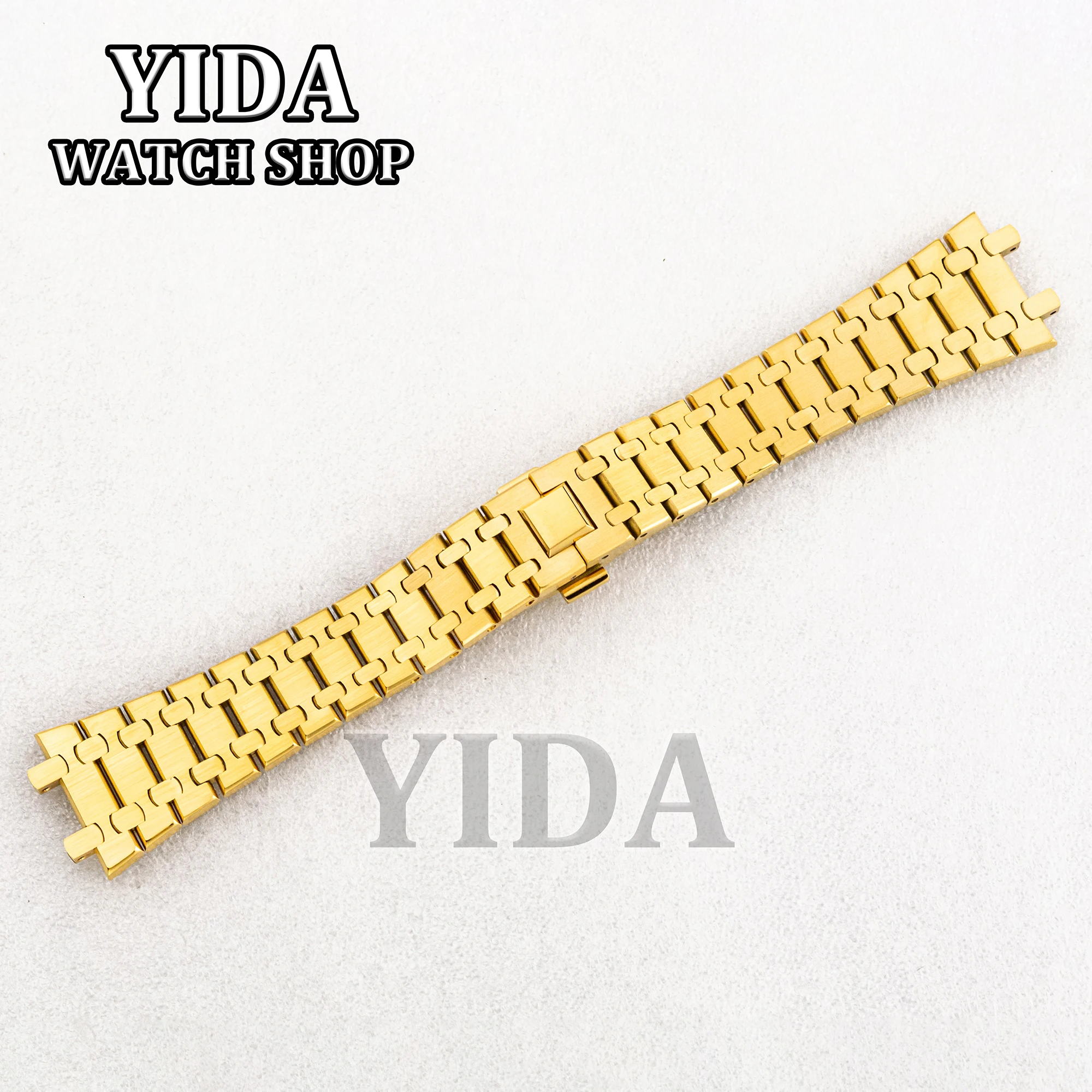 26 มม.สแตนเลสสตีลนาฬิกาผีเสื้อหัวเข็มขัดสีดําเงินทอง Rose Gold สร้อยข้อมือนาฬิกาปรับเปลี่ยน AccessoriesParts