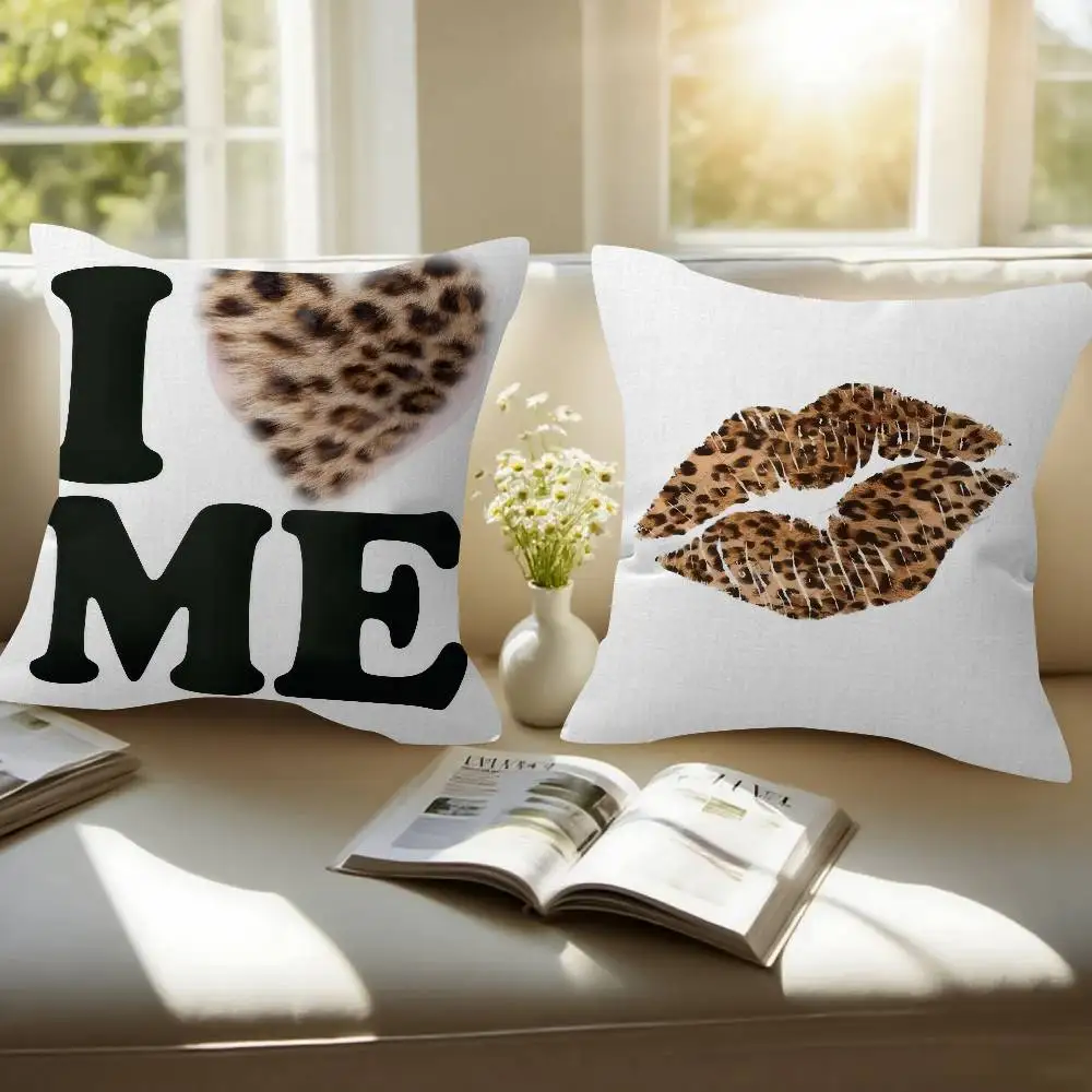 Fashion cool Leopard Print  Personalized picture text home decorative pillows Household Gifts 45x45cm