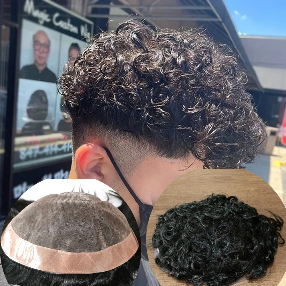 Customized Order Human Hair Mono Base 70density 5x7 size 1b color 20mm curly style