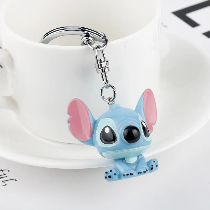 Disney Stitch Keychain Cartoon Sitich Angel Action Anime Figures Doll Toys Cute Backpack Car Pendant Ornaments Childrens Gifts