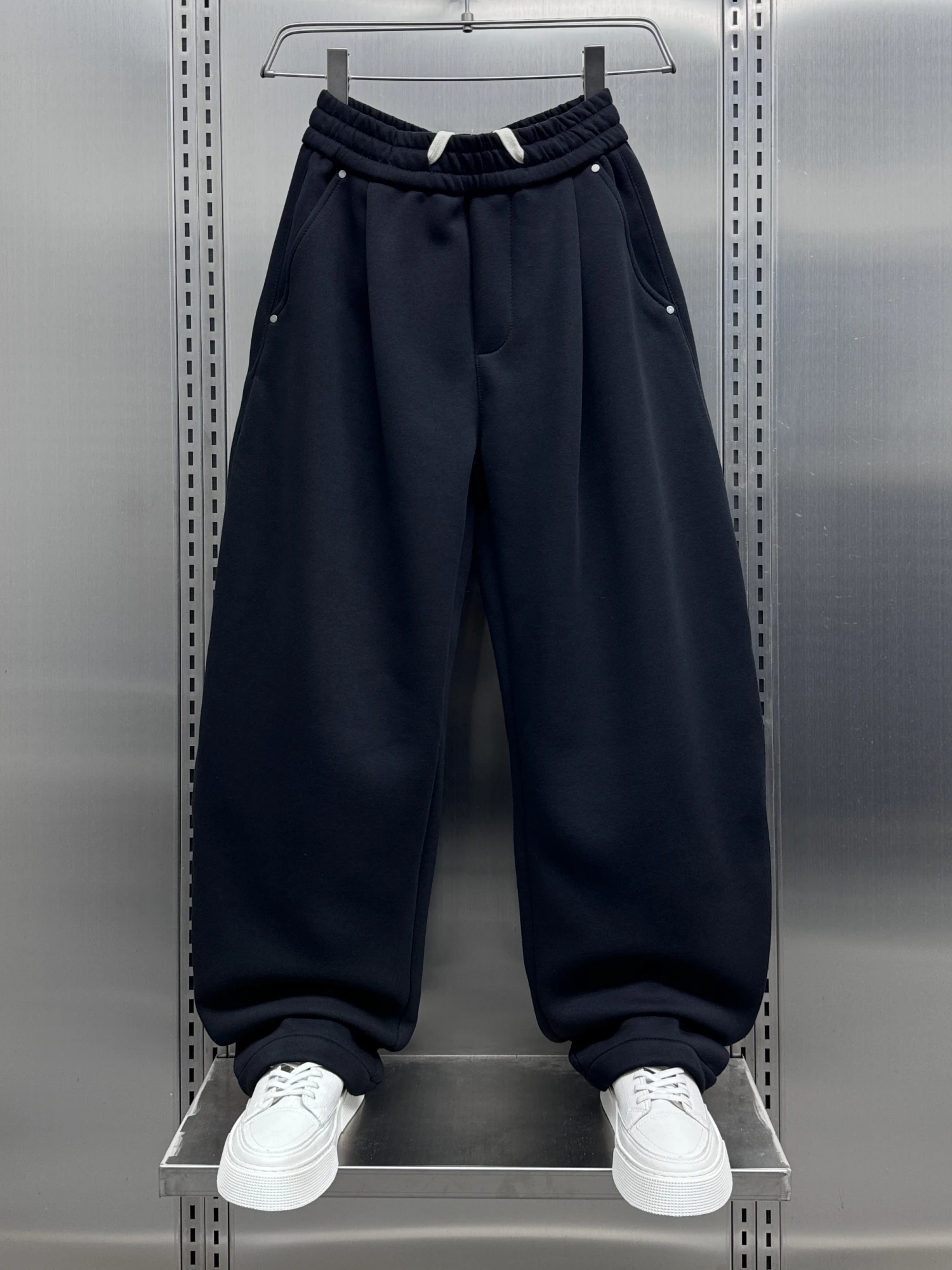 

Модные свободные широкие брюки-шаровары для мужчин, осенне-зимние, однотонные, повседневные, длинные, крутые спортивные штаны, брюки-карго