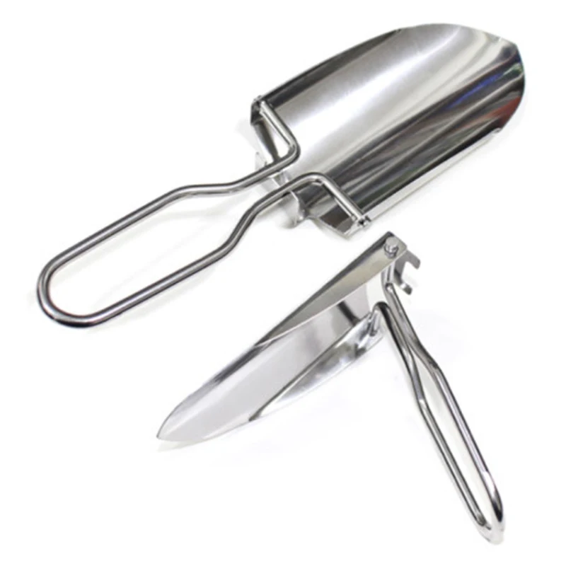 Outdoor  Shovel Stainless Steel Camping Shovel Folding Shovels Self-Defense Fishing  Garden Small Shovel Security Accessories