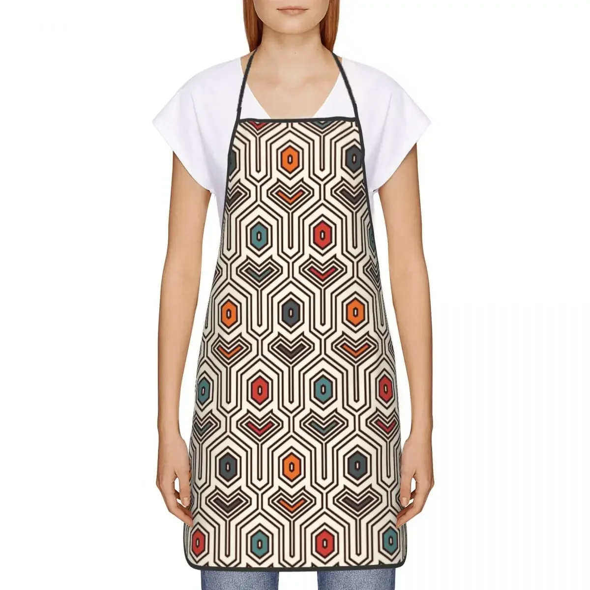 Ankara Geometric Pattern Aprons for Women Men African Ethnic Tribal Art Adult Kitchen Chef Bib Tablier Cuisine Cooking Baking