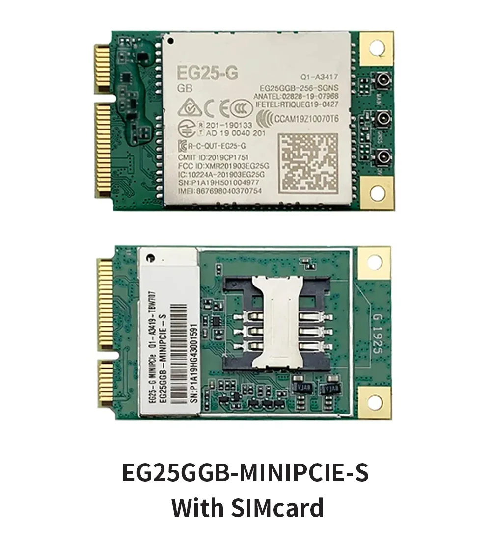 EG25-G EG25GGB-MINIPCIE/EG25GGB-MINIPCIE-S Mini Pcie CAT4-module voor Global Band SIM-kaartsleuf (optioneel)