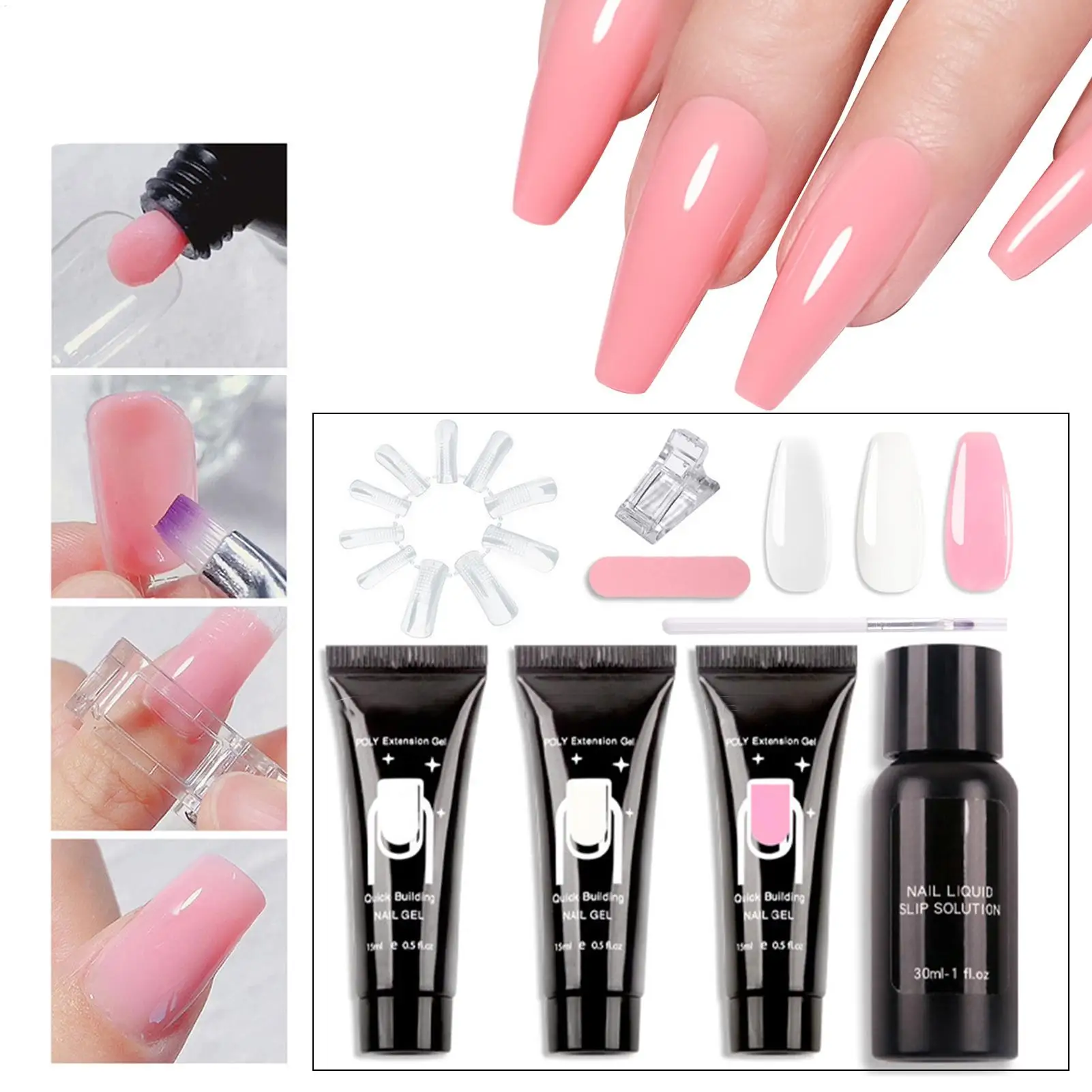 

Nail Extension Sculpting Gel Long-Lasting 3 Colors Nail Sculpting Forms Gel Set for Salon Studio Home Professionals Beginners