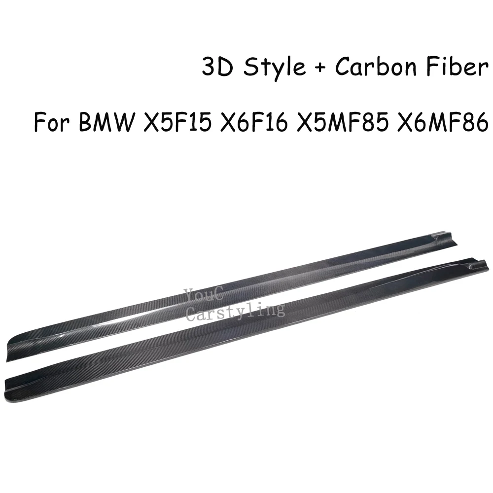 F15 3D Style Carbon Fiber Side Skirt  for BMW  X5 F15 X5M F85 & X6 F16 X6M F86 Sport 2014-2018 Bumper Lip Splitter