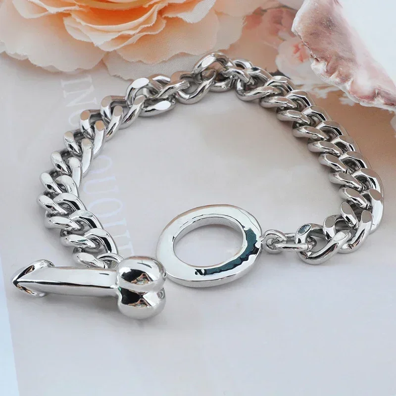Retro Funny Night Club Peny Saturn Pendant Charms Bracelet Bangle Wristband for Men Women Jewelry Gift