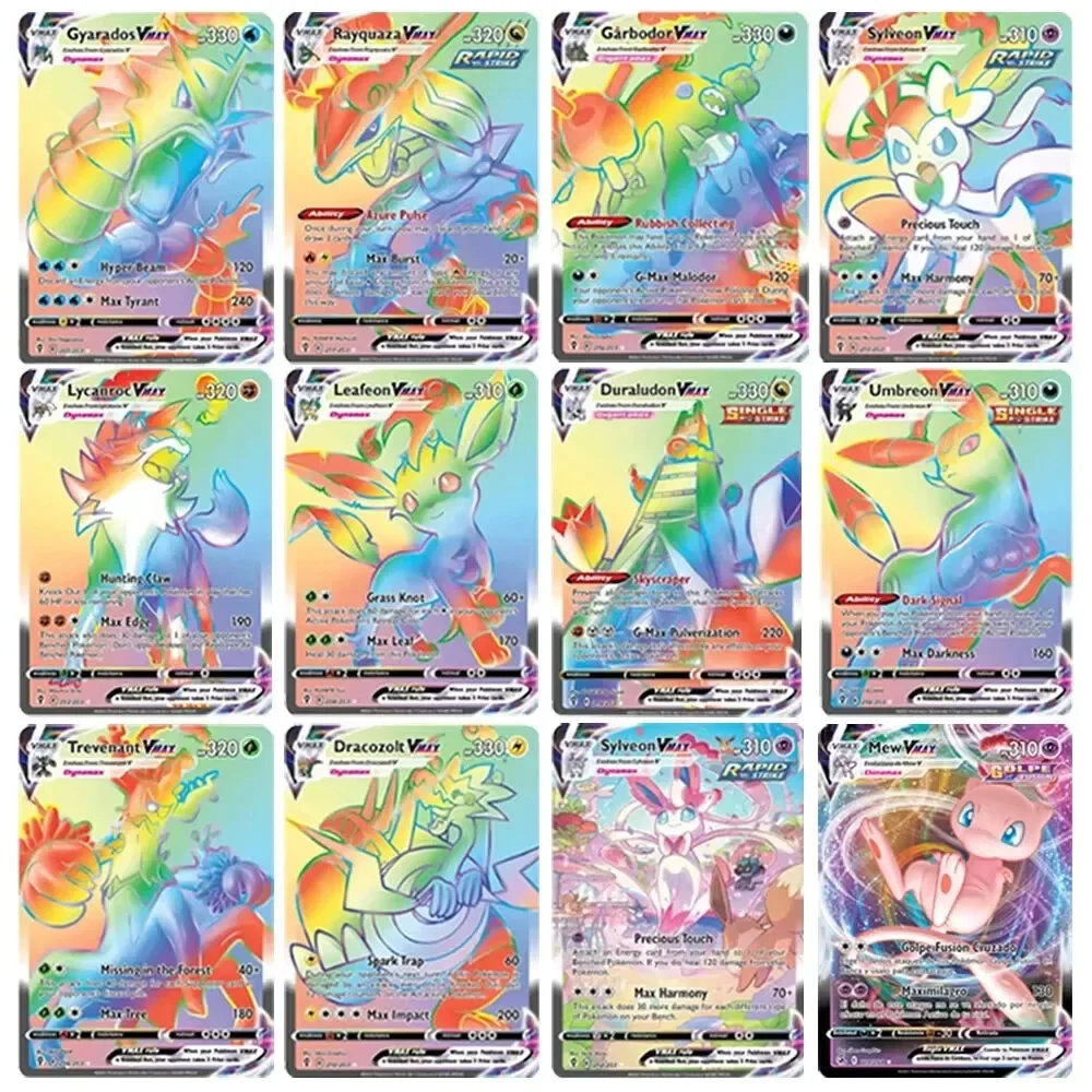 Uma caixa de 50/100 pçs cartões pokemon gx vmax mega charizard pikachu carte pokémon jogo batalha carte negociação cartões brilhantes brinquedo presentes